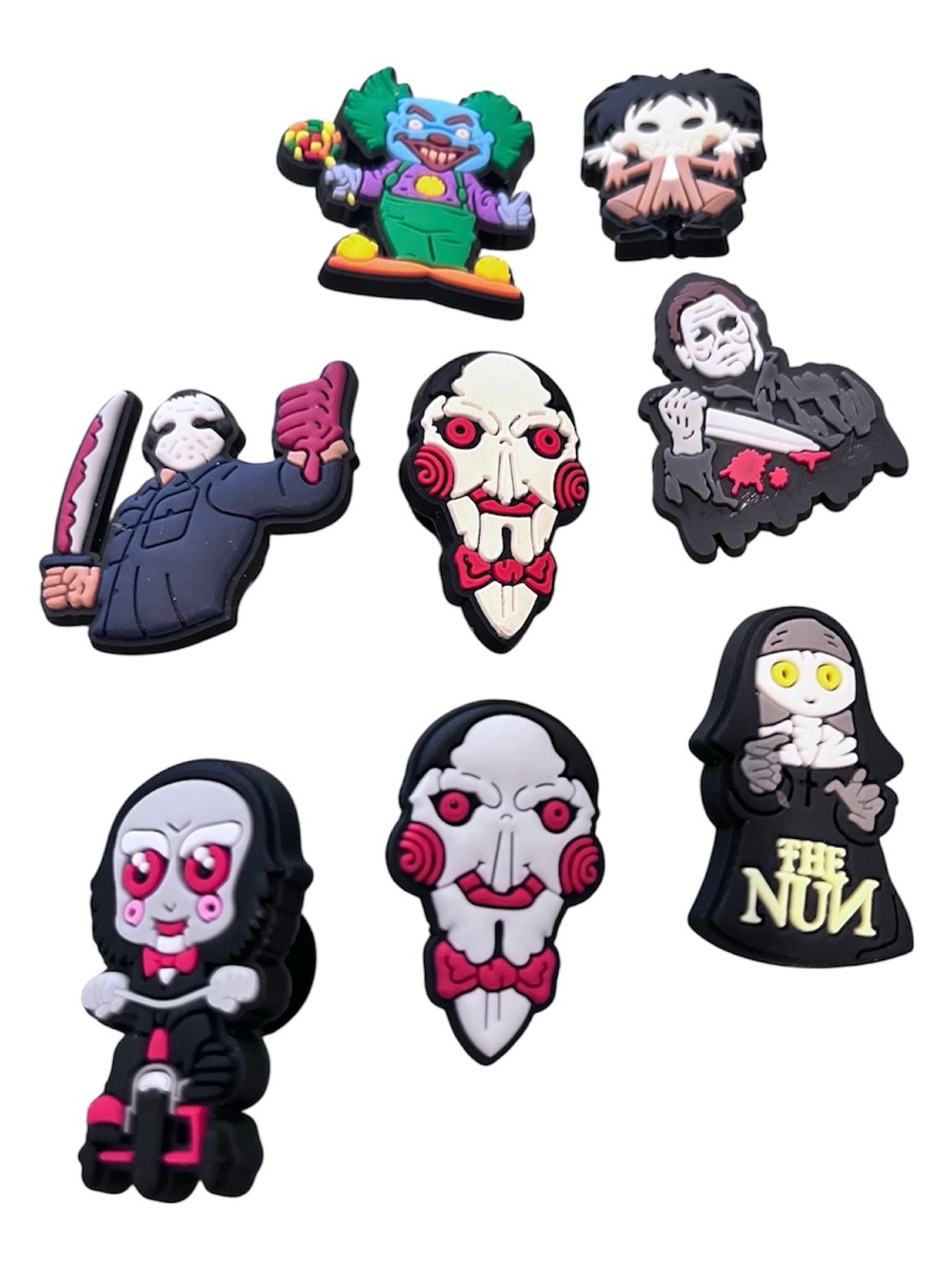 CROCS Horror Character Shoe Charms - Black, White, Red, Pink, Green, Yellow